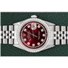 Image 4 : Rolex Mens Stainless Steel Red String Diamond 36MM Datejust Wristwatch With Role
