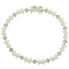 Image 5 : 14K White Gold 7.25" 1.30 ctw Round Diamond Cluster & Ribbed Link Tennis Bracele