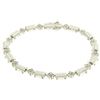 Image 6 : 14K White Gold 7.25" 1.30 ctw Round Diamond Cluster & Ribbed Link Tennis Bracele