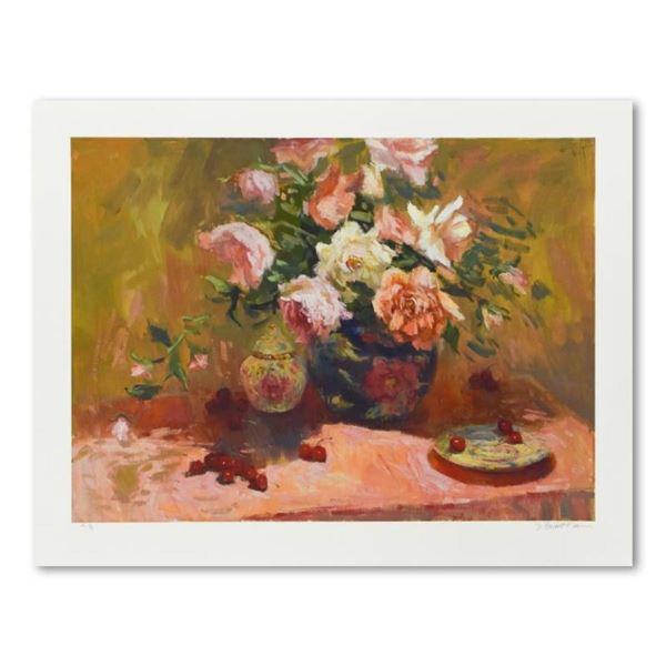 Roses in Blue Vase by Kaiser, S. Burkett