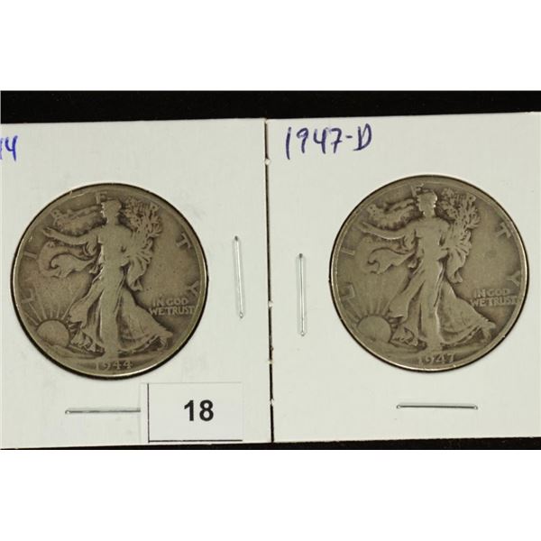 1944 & 1947-D WALKING LIBERTY HALF DOLLARS