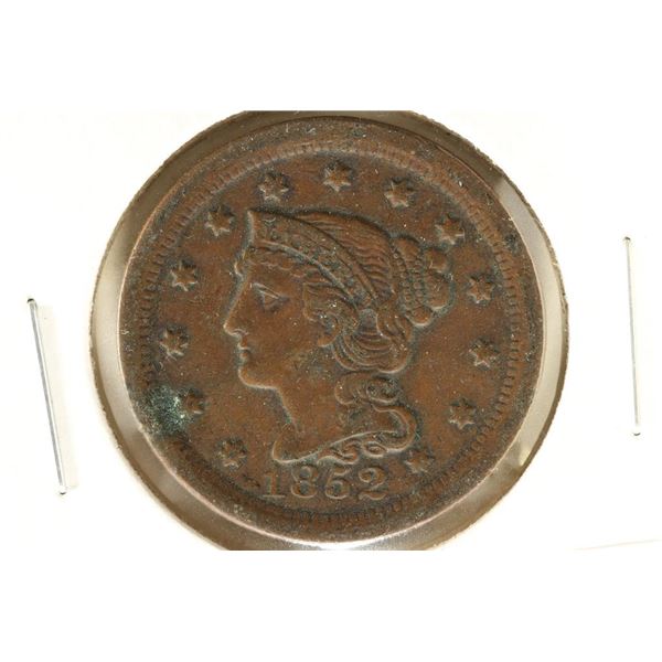 1852 US LARGE CENT VERY FINE+