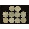 Image 2 : 10 ASSORTED SILVER CANADA 10 CENTS 1955-1965