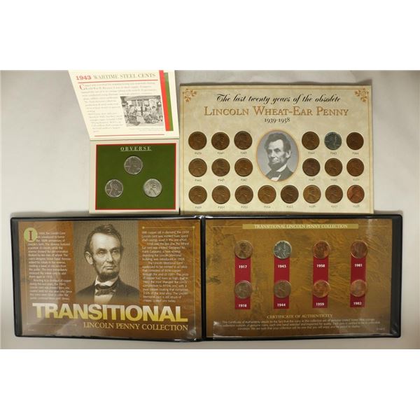 3 US COIN SETS #1-TRANSITIONAL LINCOLN PENNY