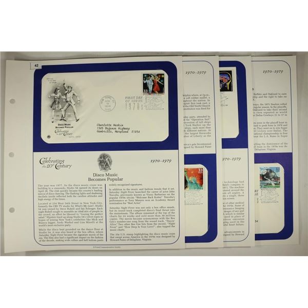 4 ASSORTED 1999 1ST DAY COVERS ON INFO CARDS