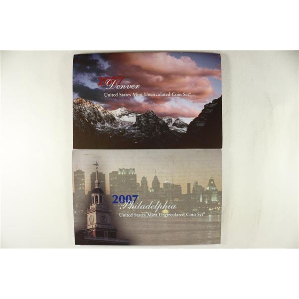 2007 US MINT SET (UNC) P/D (WITH ENVELOPE)