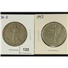 1936-D & 1943 WALKING LIBERTY HALF DOLLARS