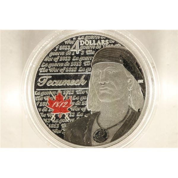 2012 CANADA SILVER PROOF $4 PARTIALY COLORIZED