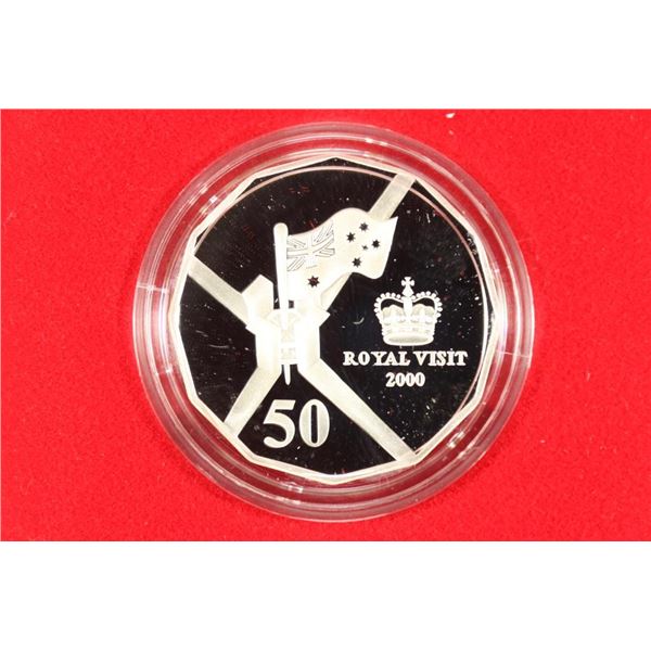 2000 AUSTRALIAN 50 CENT ROYAL VISIT FINE SILVER