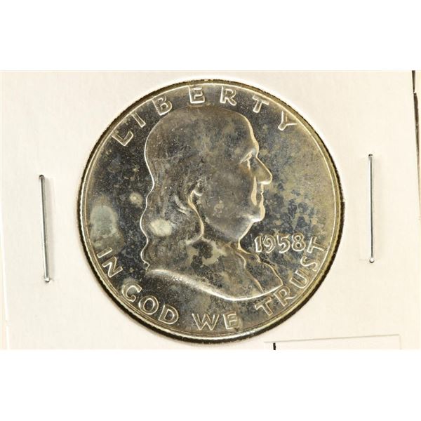 1958-D FRANKLIN HALF DOLLAR BRILLIANT UNC