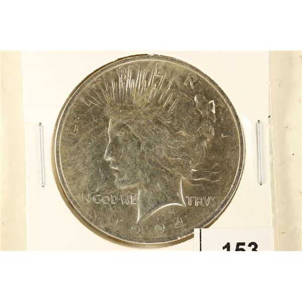 1924 PEACE SILVER DOLLAR UNC