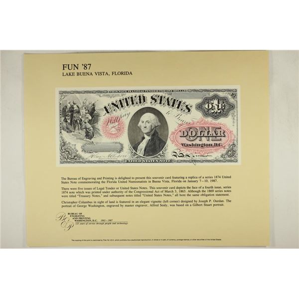 FUN '87 LAKE BUENA VISTA, FLORIDA SOUVENIR SHEET