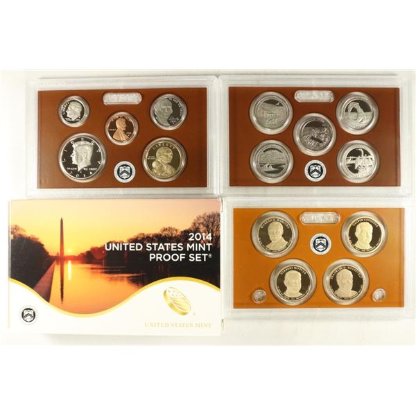 2014 US PROOF SET (WITH BOX) 14 PIECES