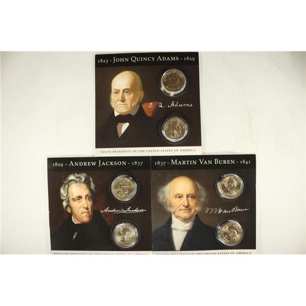 3 BRILLIANT UNC PRESIDENTIAL DOLLAR SETS: