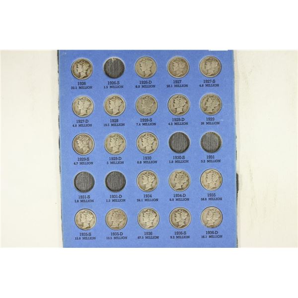 20 ASSORTED 1926-1936 MERCURY DIMES ALL DIFFERENT