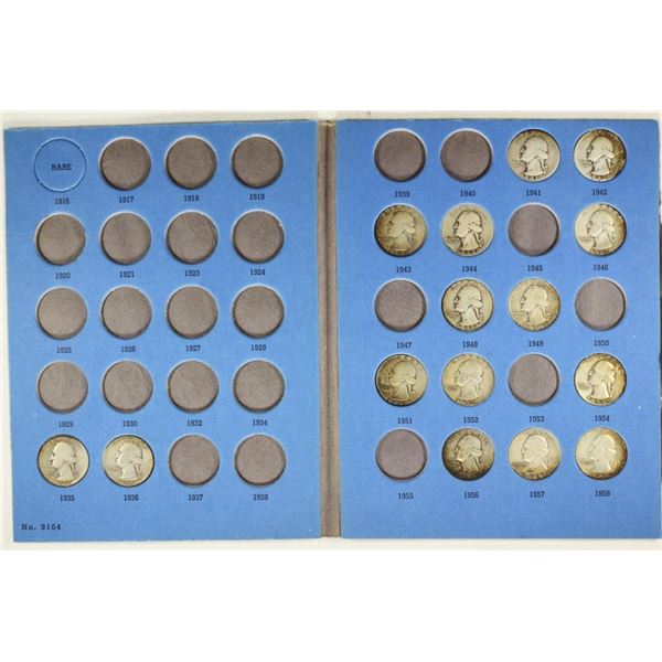 15 ASSORTED 1935-1958 WASHINGTON SILVER QUARTERS