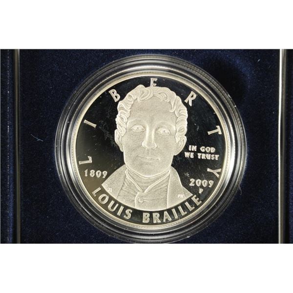 2009 LOUIS BRAILLE BICENTENNIAL PROOF SILVER