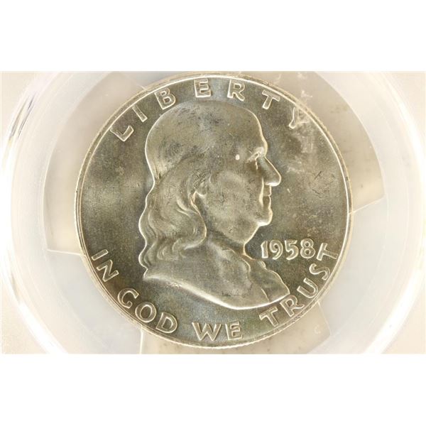 1958-D FRANKLIN HALF DOLLAR PCGS MS65