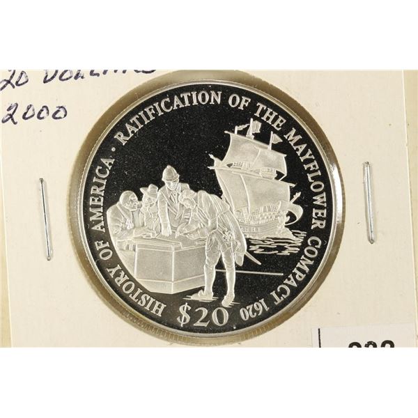 2000 LIBERIA SILVER PROOF $20 RATIFICATION OF THE