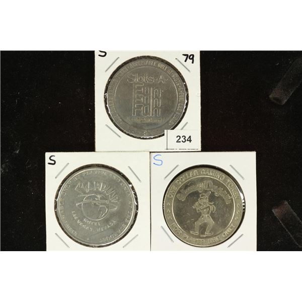 3-$1 GAMING TOKENS 1979 SLOTS-A-FUN LAS VEGAS,