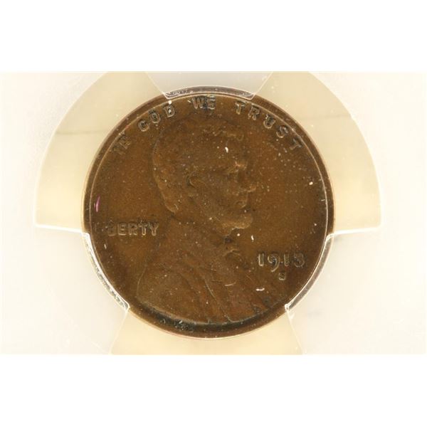 1913-S LINCOLN CENT (SEMI-KEY) PCGS VERY FINE 30