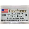 Image 3 : 2014 (W) AMERICAN SILVER EAGLE PCGS MS70 1ST
