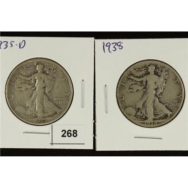 1935-D & 1938 WALKING LIBERTY HALF DOLLARS