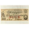 1863 STATE OF NORTH CAROLINA $5 OBSOLETE BANK NOTE