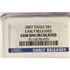 Image 3 : 2007 AMERICAN SILVER EAGLE NGC GEM UNC