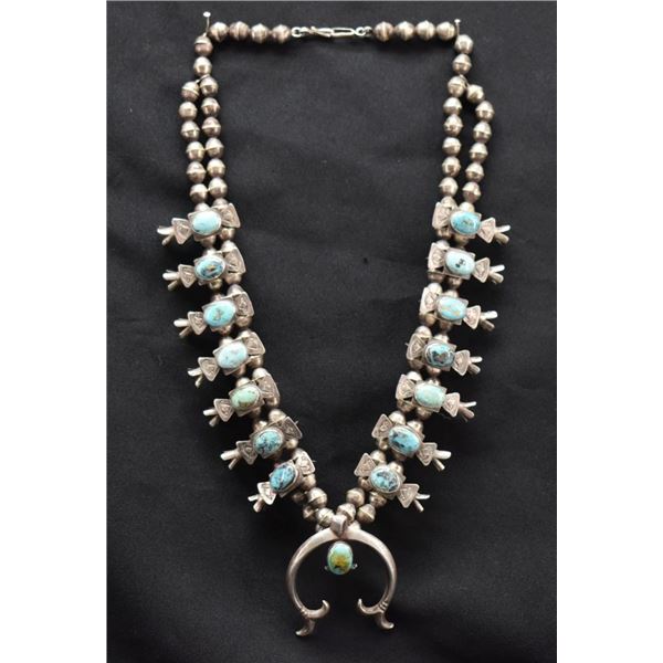 NAVAJO INDIAN BOX BOW SQUASH NECKLACE