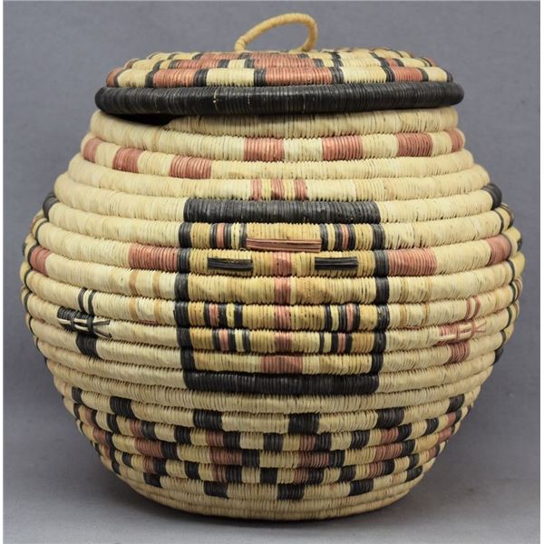 HOPI INDIAN LIDDED BASKET