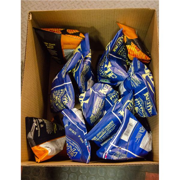 BOX LOT OF BRAND NAME POTATO CHIPS