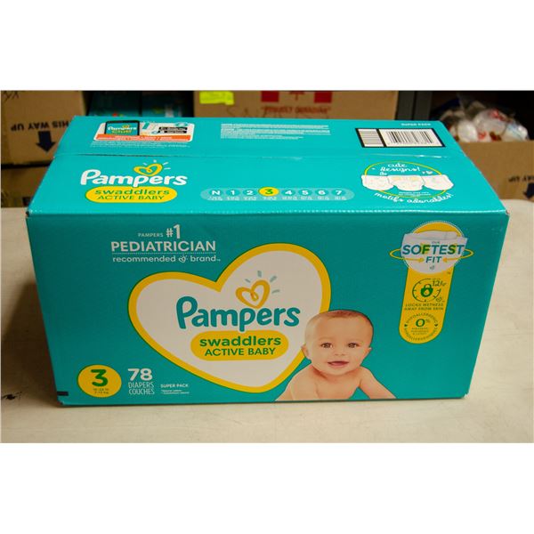 PAMPERS DIAPERS SWADDLERS SIZE 3