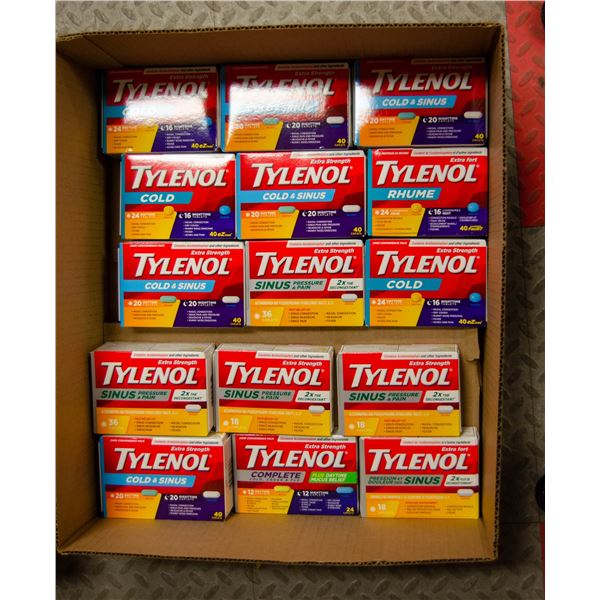 LOT OF TYLENOL COLD AND SINUS MEDICATION