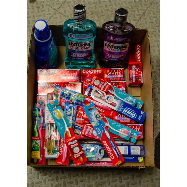 FLAT LOT OF BRAND NAME DENTAL CARE PRODUCTS