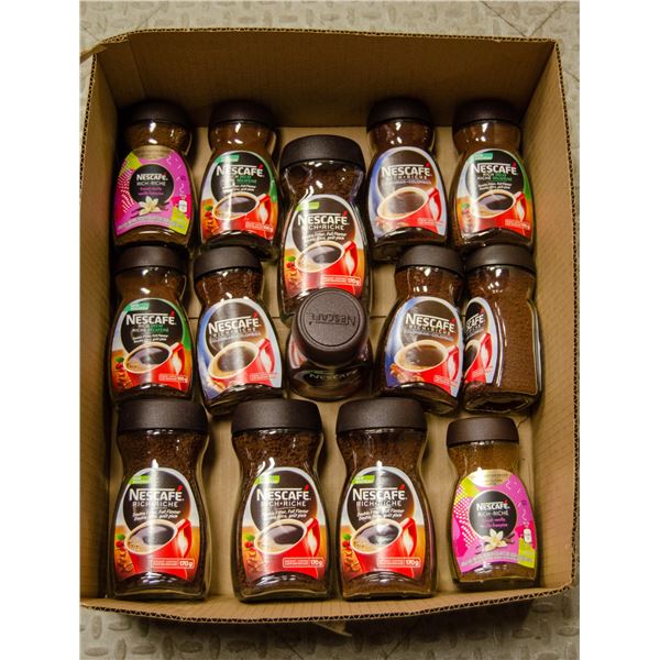 FLAT OF BRAND NAME INSTANT COFFEE PRODUCTS