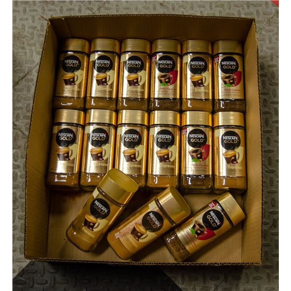 FLAT OF BRAND NAME INSTANT COFFEE PRODUCTS