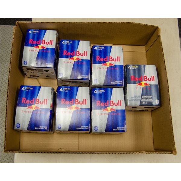 7 FOUR PACKS OF RED BULL ENERGY 250ML PER CAN