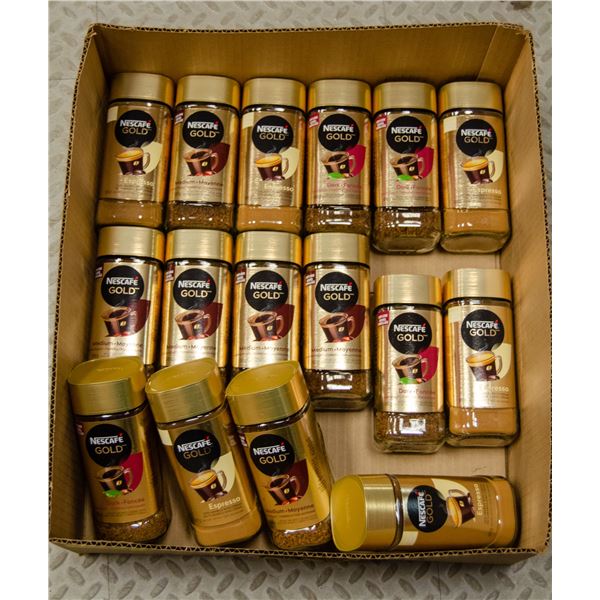 FLAT OF BRAND NAME INSTANT COFFEE PRODUCTS