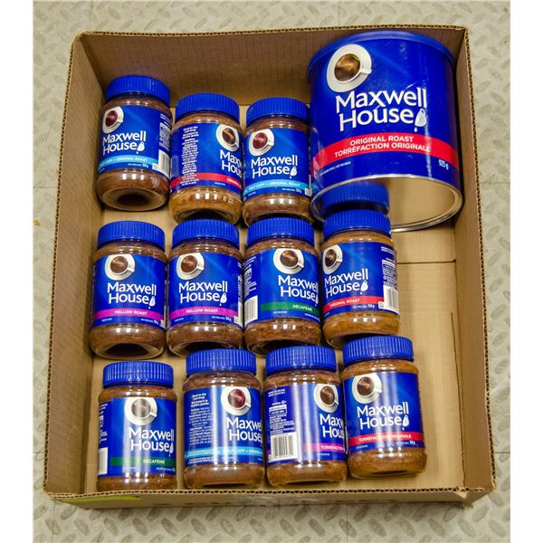 FLAT LOT OF MAXWELL HOUSE INSTANT COFFEE