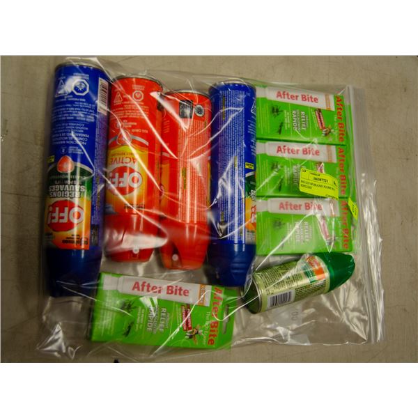 BAG LOT OF BRAND NAME BUG REPELLENT