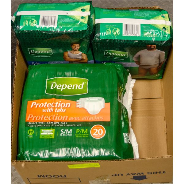 3 BAGS OF ASSORTED MENS/UNISEX UNDERWEAR/BRIEFS