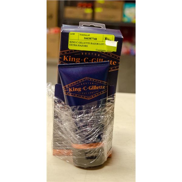 KING C GILLETTE RAZOR LOT PLUS EXTRA RAZORS