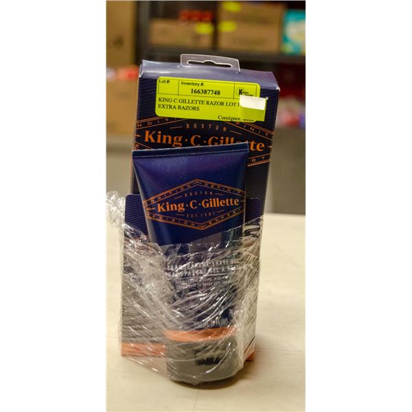 KING C GILLETTE RAZOR LOT PLUS EXTRA RAZORS