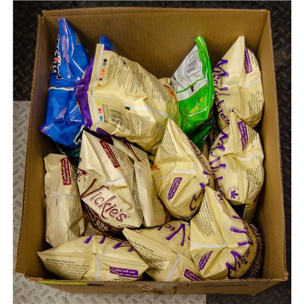 BOX LOT OF POTATO CHIPS
