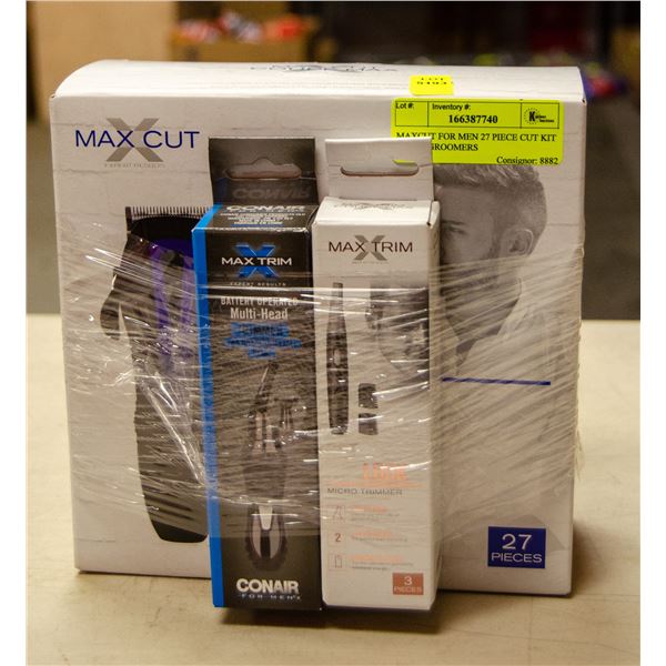 MAXCUT FOR MEN 27 PIECE CUT KIT PLUS 2 GROOMERS