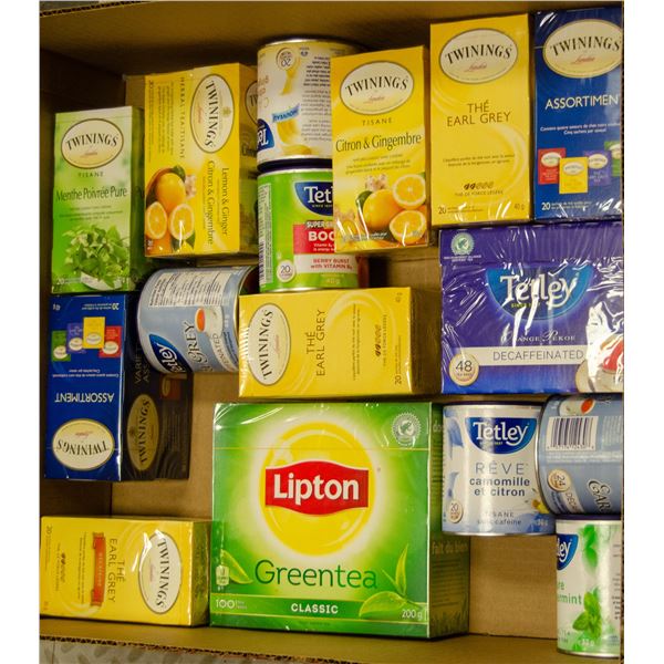 FLAT LOT OF BRAND NAME TEA  PRODUCTS