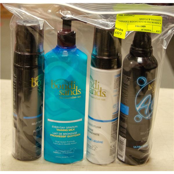 4 ASSORTED BONDI SANDS TANNING LOTIONS & FOAMS