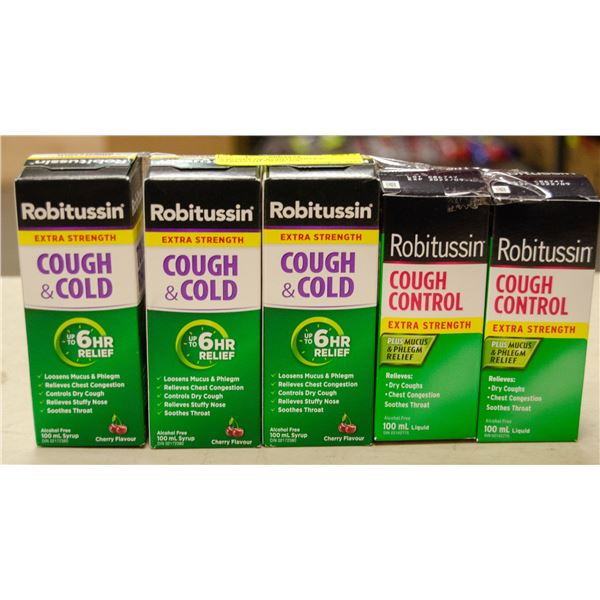 5 BOXES OF ROBITUSSIN EXTRA STRENGTH MEDICINE