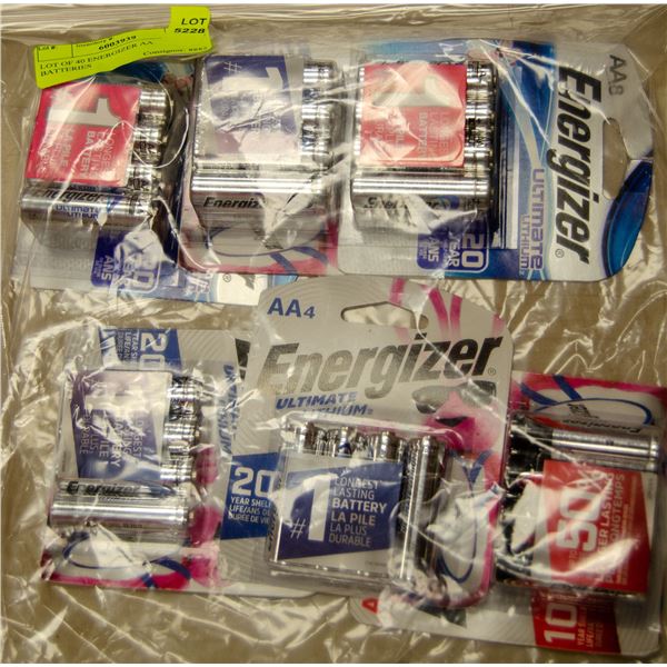 LOT OF 40 ENERGIZER AA BATTERIES